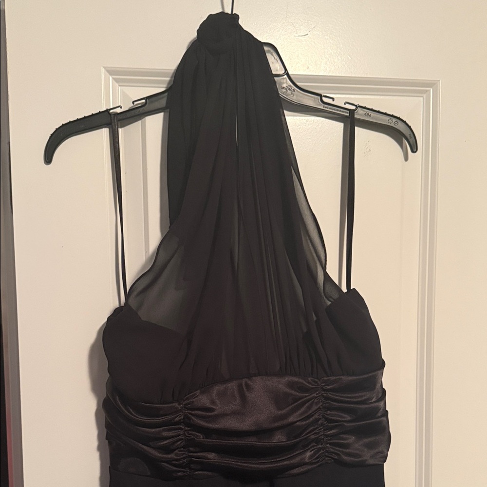Elegant Black Halter Dress